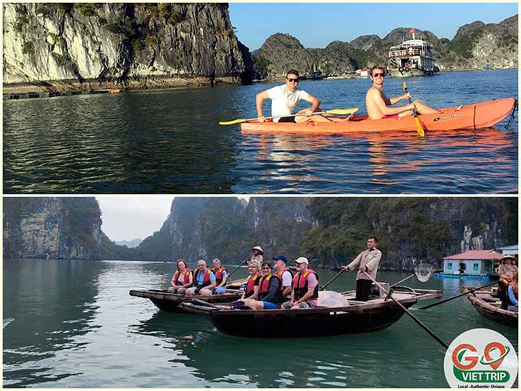 Kayaking or bamboo boat