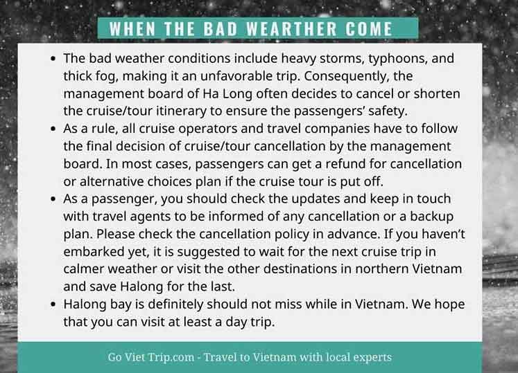 what do we do if the halong bay tour is canceled