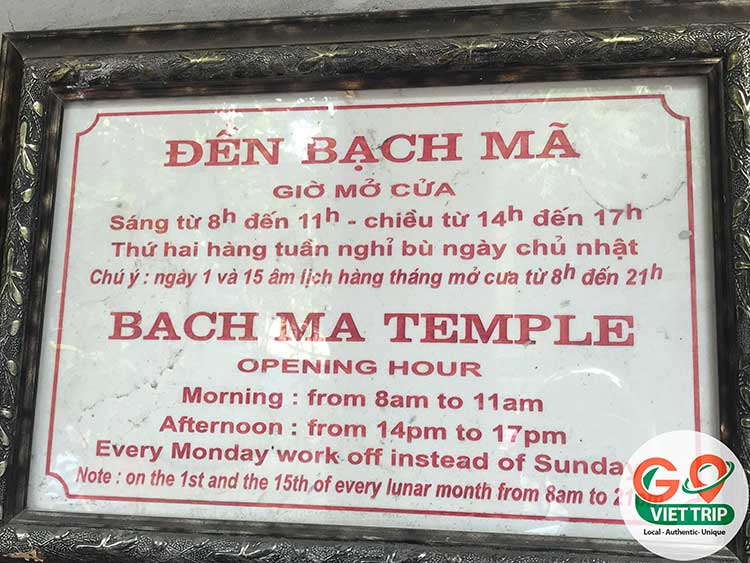 bach ma temple opening hours