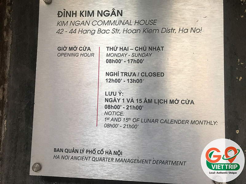 kim ngan communal house opening hour