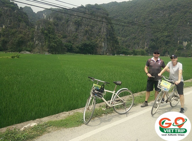 cycling around countryside at ninh binh