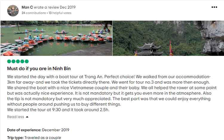 review for trang an boat tour 1