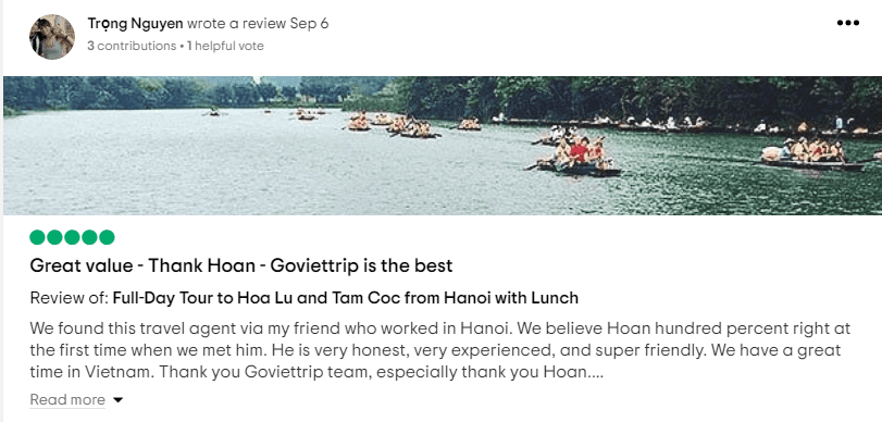 reviews of tam coc and trang an